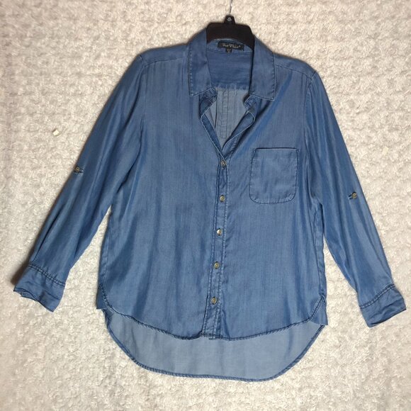 Velvet Heart‎ Los Angles Women's Blue Button Down Size Medium - Picture 1 of 7